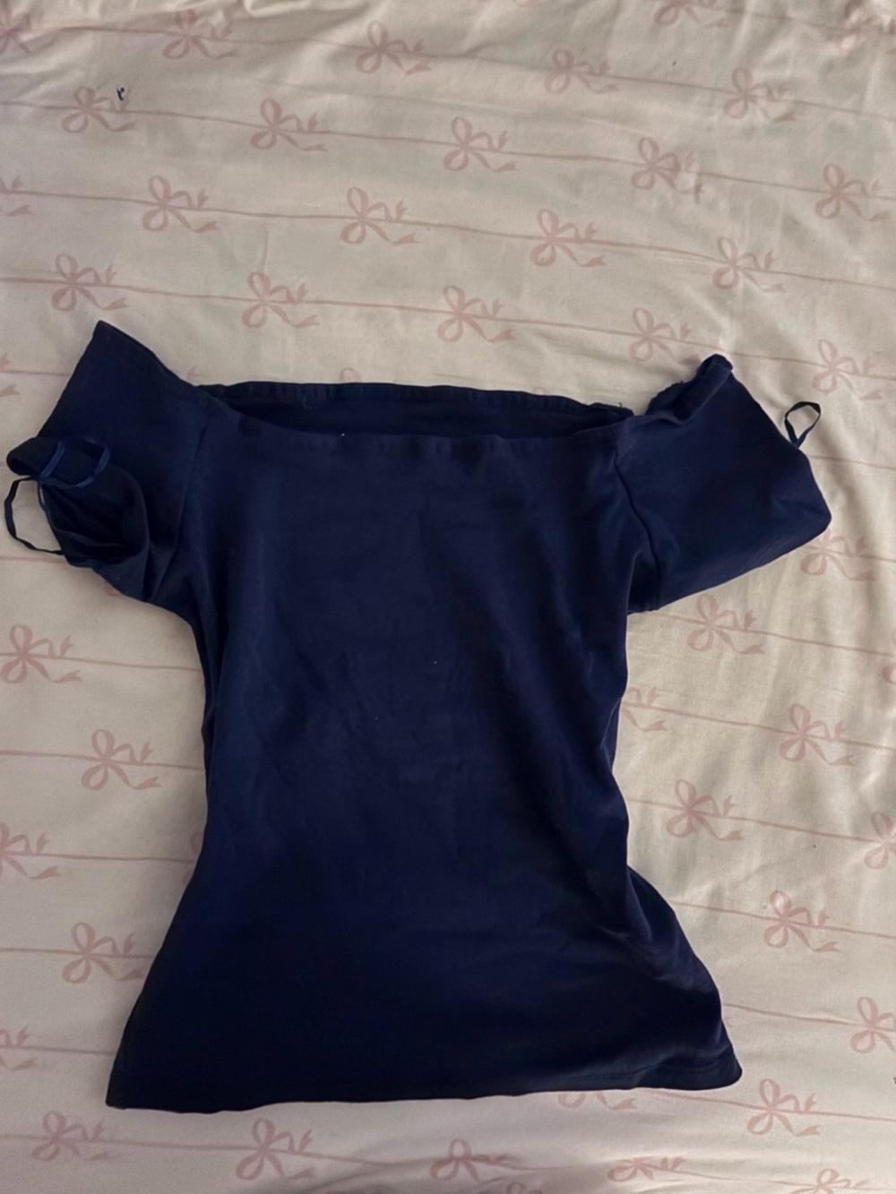 Areopostale Navy Off-Shoulder Crop Top